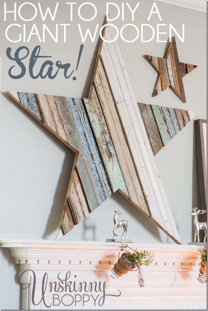 DIY Wood Star Mantlepiece Tutorial - Decorate Your Christmas Mantle